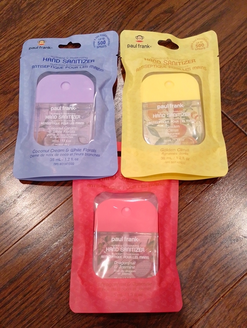 Paul Frank Hand Sanitizer Spray Set of 3 Scents